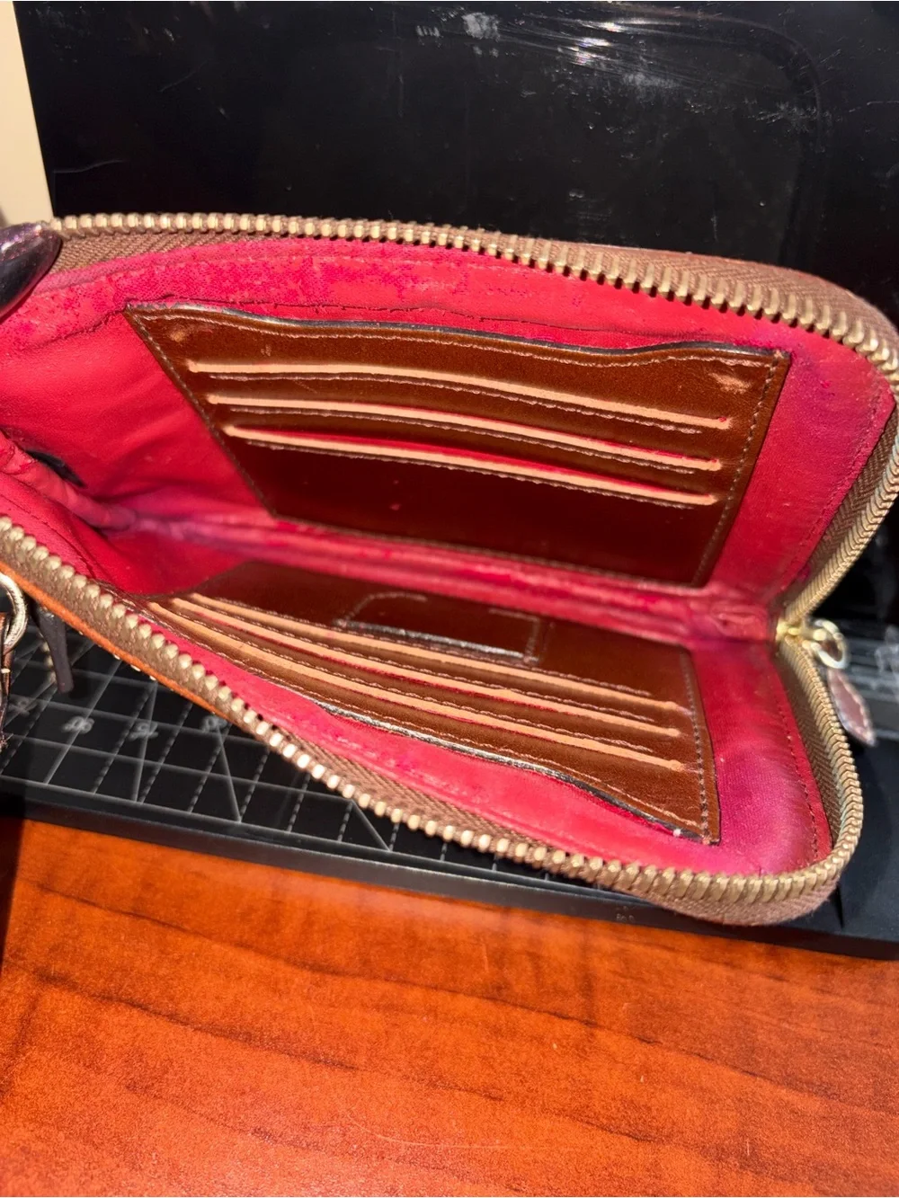 DOONEY & BURKE Brown Monogram Canvas Men's Zip Pouch